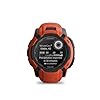 Garmin Instinct 2X Solar, Rugged GPS Smartwatch, Built-in Flashlight, Solar Charging Capability, Multi-Band GNSS, Flame Red