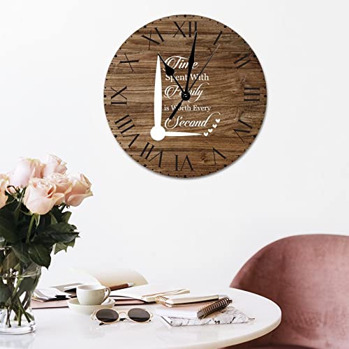 Horloge à suspendre chiffres romains 30,5 cm : pendule silencieuse à piles style ferme - 6