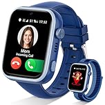 Oliimptek 2026 Nuevo Reloj Inteligente Niño, Smartwatch Niños con Llamadas y GPS, Videollamadas/Chat de Voz/WhatsApp/WiFi/SMS/SOS/Modo Escuela/Dormir/Despertador, IP68 Reloj Niño y Niñas Azul 4-14 Año