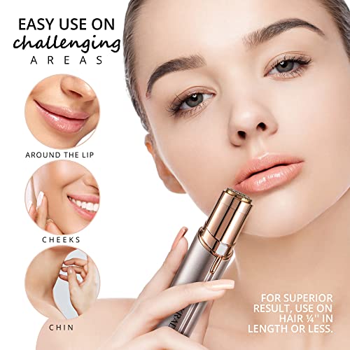 Facial Hair Removal For Women, Kradaa Painless Hair Removal Device, Portable Womens Facial Hair Remover For Face, Upper Lip, Chin, Usb Rechargeable Included 2 X Replacement Heads #TOP5