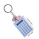 VBESTLIFE -Taschenrechner, Portable Pocket Candy Farbe PVC 8-stelliger elektronischer Taschenrechner mit Silikonknöpfen und Schlüsselanhänger-Schnalle für Kinderstudenten(Blau)