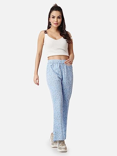 Image of POPWINGS Casual Printed Trouser for Women || Loose Fit Trouser for Women || Stylish Pull-On Trouser for Women || Casual Summer Trousers for Women || Relaxed Fit Full-Length Women Trouser