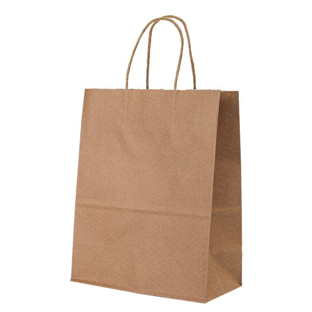 10/20/50 szt. DIY wielofunkcyjna miękka kolorowa torba papierowa z uchwytami festiwal torba na prezent torby na zakupy torba do pakowania papieru kraftowego - ciemny khaki, 21 x 27 x 11 cm, 50 szt