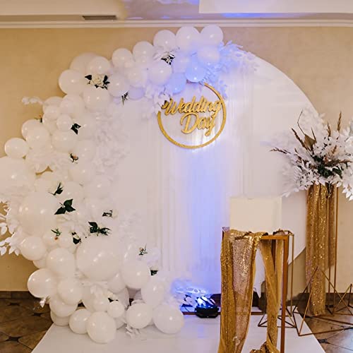 Wenmer White Round Backdrop Cover, 6.5 X 6.5Ft White Circle Backdrop Background Cover, Cotton-Polyester Blended Fabric Photo Backdrop For Photography Banquet Birthday Bridal Shower Party Wedding Decor #TOP7