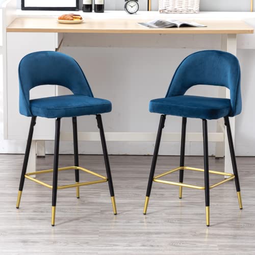 Taburetes Altos de Cocina con Respaldo Azul Marca WAHSON OFFICE CHAIRS