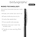 Bodyography Jet-Black Lengthening & Curling Mascara | Dual-Sided Silicone Comb Wand for Volume & Lift | Infused with Provitamin B5 for Conditioning | Smudge-Free, Flake-Free, Buildable Formula