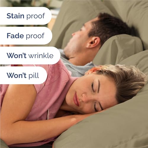 Image of King 6 Piece Bed Sheet Set - Comfy, Breathable & Cooling Sheets - Khaki | Ultra Soft Hotel Luxury Bedding Set w / 8-16 Inch Deep Pockets - 1 Flat & 1 Fitted Sheet & 4 Pillowcases - Wrinkle & Fade Free