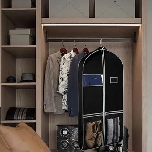 2PCS Heavy Duty Garment Bag, 24 Inch Suit Bag with 2 Large Mesh Pockets and 2 Carry Handles, Garment Duffle with Visual Window, Bags for Travel, Shirts, Coats, Dresses, Suit3