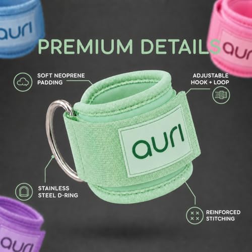 Auri Fit Padded Ankle Strap with Stainless Steel D-Ring - Plush, Luxury, Aesthetic Neoprene for Comfort and Support for Glute, Leg, & Booty Workouts - Cable Exercise Machines, Kickback, Leg Extension, Hip Abductor (Sage - Single) - image 7