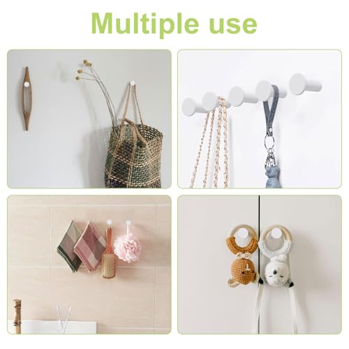 UFURMATE Metall Kleiderhaken 6PCS Runde Wandhaken Heavy Duty Haken Kleiderbügel Robuste Haken für Eingangsbereich, Bad, Küche (weiß)