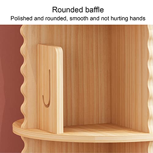 JKGHK Estantes giratórias redondas de madeira maciça, estante removível com rodas universais, suport