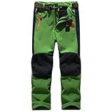 Sidiou Group Wanderhose Trekkinghose Kinder Softshellhose mit Fleecefütterung Kletterhose Jungen Softshell Hose Mädchen Wasserabweisend Winddicht Atmungsaktiv Skihose (XS 21