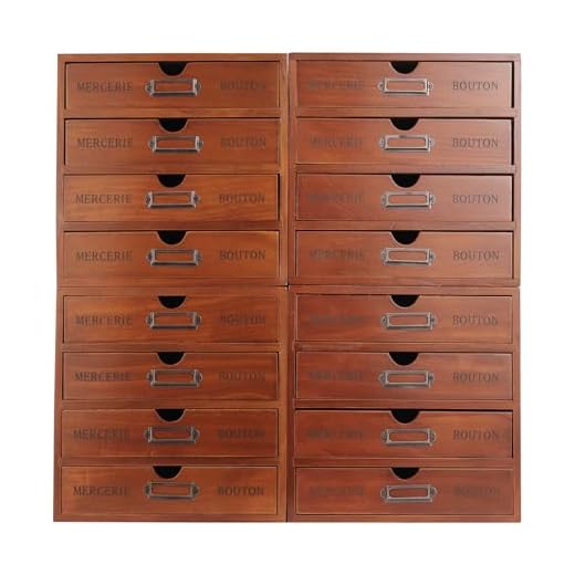 Vintage Wooden Storage Box with 16 Drawers