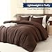 Paxrac Earthy Brown California King Comforter, 3 Pieces Oversized King Comforter Set, Lightweight Solid Bedding Set, All Seasons Soft Cal King Comforter Set (104x96In Comforter & 2 Pillowcases)