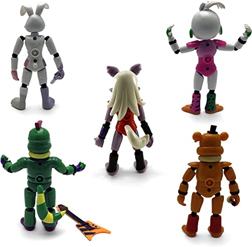 5Pcs/Set Anime Figure Inspired By Five Nights At Freddys Action Figures Detachable Joint Fnaf Cute Bonnie Rabbit Foxy Action Figures Pvc Model Five Nights At Freddys Toys Set With Light For Fans Gift #TOP5