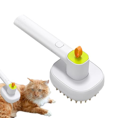 Peine de depilación a vapor para mascotas, cepillo de vapor para gatos para mudar - Cepillo de vapor para gatos para masaje,Piel anti eléctrica del pelo del vuelo del cepillo del lavado de la preparac