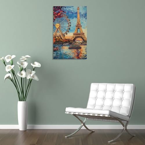 Impression Sur Toile Tour Eiffel Idéale pour un Salon Moderne