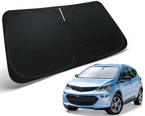 Image of Windshield Sun Shade for 2017-2023 Chevy Bolt Accessories | Car Front Window Sun Visor Protector & Heat Shield | 240T Sunshade Protection Blocks UV Rays Keep Your Car Cooler