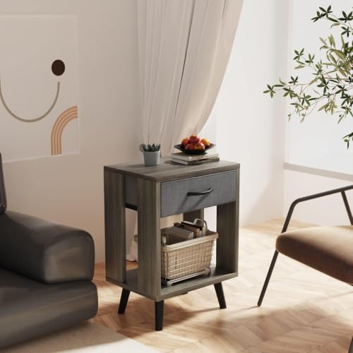 GYIIYUO 24" H Nightstands Set of 2 with Fabric Drawer, Grey by GYIIYUO - Used condition - Image 6