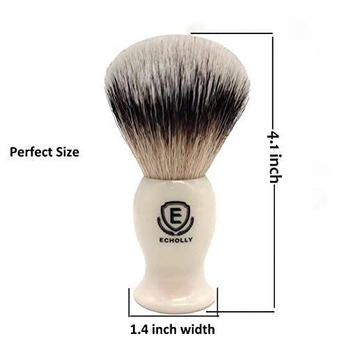 Premium Shaving Brushes For Men By Echolly-No Shedding Bristle Shave Brushes For Men-Smooth Acrylic Handle Legacy Shave Brush-Rich And Fast Lather Shaving Cream Brush Dad Gifts For Fathers Day #TOP2