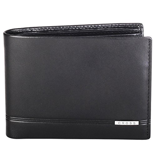 Cross Mens Leather Bifold Wallet with Removable Credit Card Case (Black)