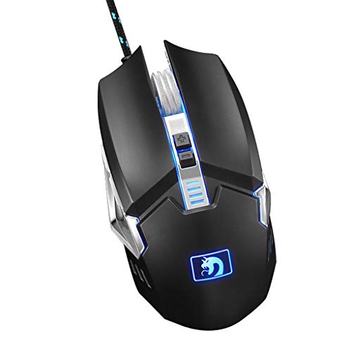 Preisvergleich Produktbild KERULA 2400DPI LED Kabelgebundene Mechaniker Hintergrundbeleuchtung Gaming Mouse 6 Tasten MakroprogrammierungMaus Computer Ergonomische Leise Tragbar Wiederaufladbar MäUse Kabellos Mit EmpfäNger