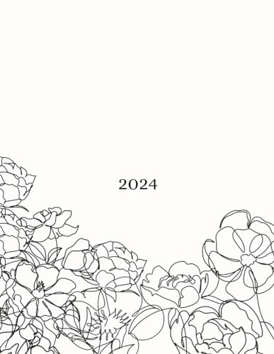 Journal mensuel 2024 floral pour planifier vos objectifs avec style au bureau ou à la maison