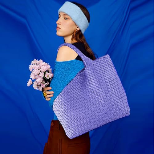 Image of JINMANXUE Fashion Woven Bag Shopper Bag Travel Handbags and Purses Women Tote Bag Large Capacity Shoulder Bags