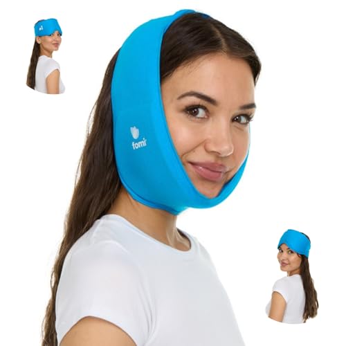 Premium Solid Gel Hot Cold Jaw and Forehead Ice Pack by FOMI Care | Flexible Wrap for TMJ, Wisdom Teeth, Oral and Facial Surgery, Dental Implants, Migraine, Headache, Chin and Tooth Pain | Adjustable