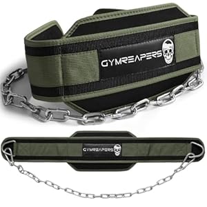 Gymreapers Dip Belt With Chain For Weightlifting, Pull Ups, Dips – Heavy Duty Steel Chain For Added Weight Training