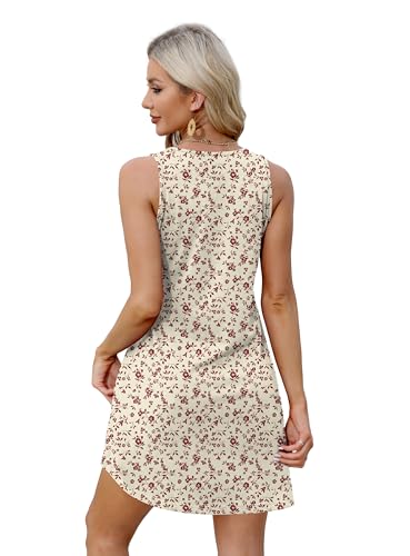 Image of XIEERDUO Summer Dresses for Women 2026 Beach Vacation Clothes V Neck Button Sundresses with Pockets