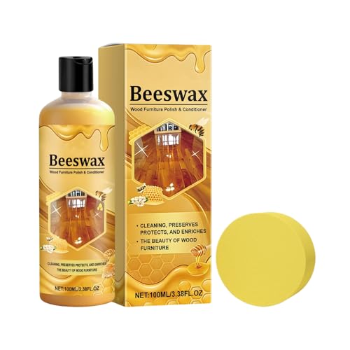 Pour Meubles En Bois | 100ml De Nettoyant Naturel - Meubles En Pâte - Pour Nettoyer et Faire Briller les Armoires de Cuisine, Tables, Portes, Tiroirs, Sols, Planches à Découper et