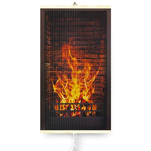 TRIO Panel Calefactor Flexible por Infrarrojos 430W Diseño Chimenea, Dimensiones 100x57cm