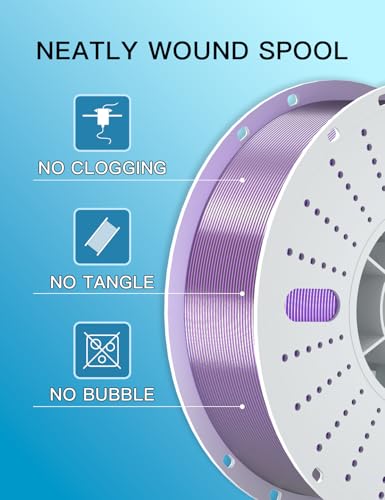 Image of PINBALL Silk PLA 3D Printer Filament 1.75mm Shiny Silk Dual Color Filament 3D Printing PLA Filament Dimensional Accuracy + /- 0.02mm 1 KG Silk Dual Color Black-Purple