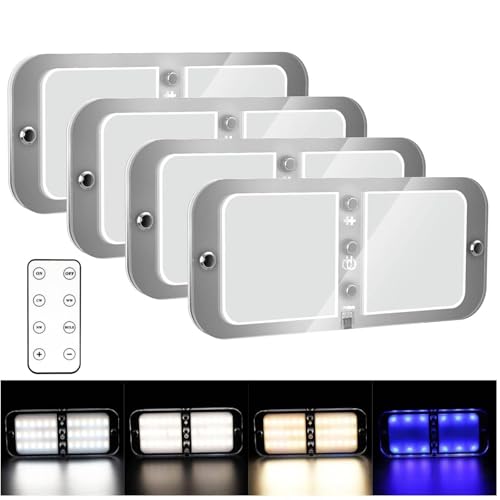 Luces LED 12v para furgoneta y caravana juego de 4 lámparas interiores de 72 LED y 700 lúmenes