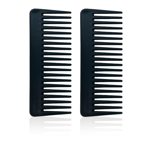 Peine desenredante de dientes anchos negro 2 unidades miniatura 1