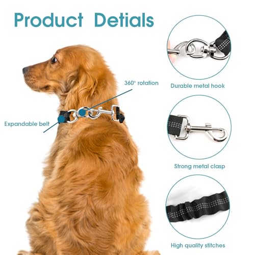 Ruckdämpfer 2.5 * 37cm für Hunde, Nylon Leine Mit Stoßdämpfung für Fahrradfahren Mit Mittelgroßen Hunden, Hochwertige Hundekurzleine