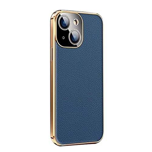 Étui de téléphone en cuir véritable iPhone 14 Pro coque mince antichoc