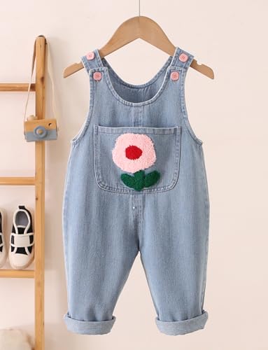 Happy Cherry Baby Boys Girls Jean Overalls Kids Denim Suspender Pants with Pocket Cute Romper Sleeveless Jumpsuit3