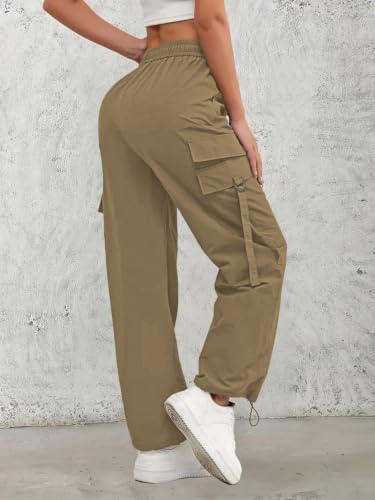 Image of Leriya Fashion Cargo Pants For Woman | Trousers For Womans |High Waist PolyCotton Trouser for Women - Flared Parachute Pants with Side Pockets |Womens Cargo Pant | Track Pant For Womans |Elegant for College & Events (Available in Plus Size)