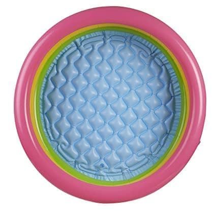 Image of New 4 Ft Round with Pump Swimming Pool Inflatable Sunset Glow Round Colourful Ring Pool Portable tub for Kids (Multi Color)