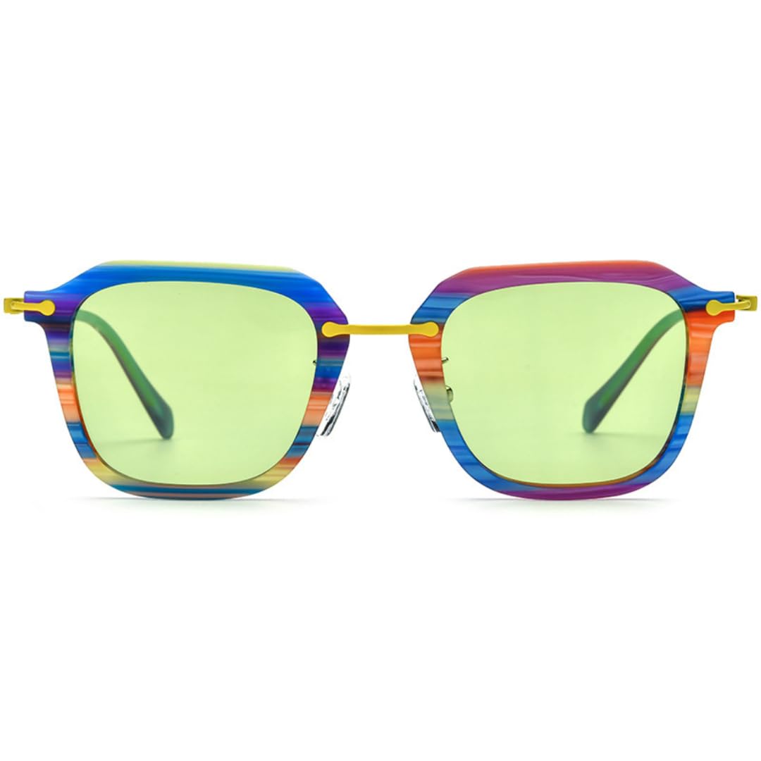 Occhiali da sole di tendenza in acetato e titanio puro, alla moda