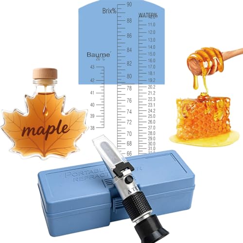 HunterBee Honey Maple Syrup brix Refractometer /58-90 brix 10-33 Moisture Meter/Homebrew Sucrose