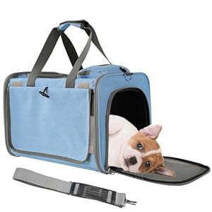 Cats Carrier Soft Small Dog Carriers for Small Dogs Blue Softsided Pet Carrier Airline Approved,Large Pocket,Breathable,Privacy Protection Pets Bag Travel Outdoor Kitties/Pups Bed