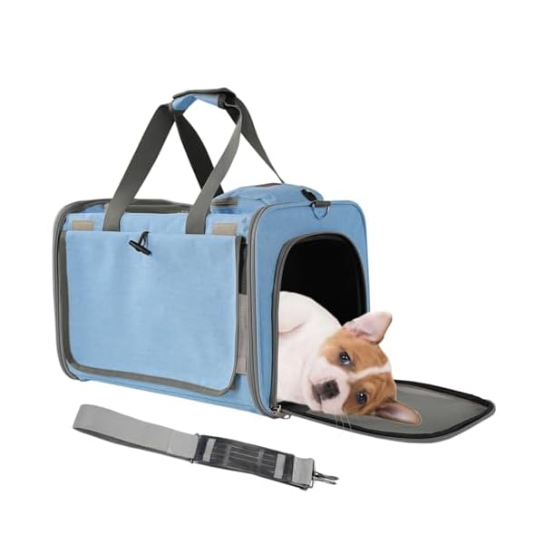 Cats Carrier Soft Small Dog Carriers for Small Dogs Blue Softsided Pet Carrier Airline Approved,Large Pocket,Breathable,Privacy Protection Pets Bag Travel Outdoor Kitties/Pups Bed