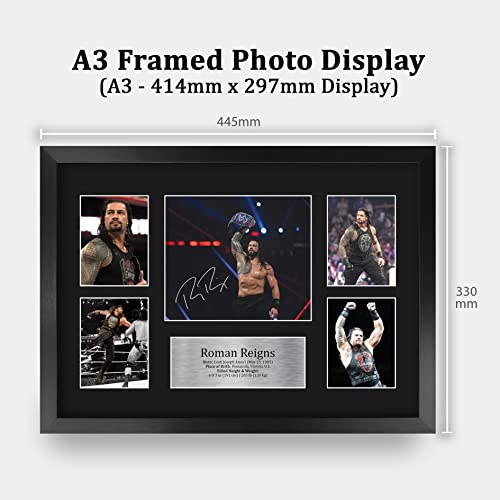 HWC Trading FR A3 Roman Reigns Wrestling Geschenke Gedruckt, Signiert Autogramm Bild Für WWE & WWF Erinnerungsstücke-Fans - A3 Framed