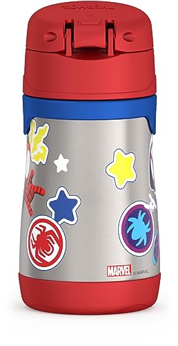 Image of THERMOS Vacuum Insulated Stainless Steel 10oz Straw Bottle, Spidey and His Amazing (Pack of 3)