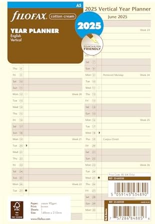 Filofax 2024 Pocket Year Planner Refill – Horizontal Layout, White Paper, English (Pocket Size) - View #7