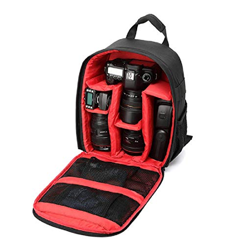 WSLCN Mochila para câmera à prova d'água, estojos compactos para câmeras DSLR/SLR, Red liner, m