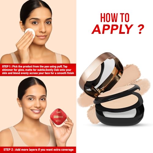 Image of Glam21 Halo Glow 2-in-1 HD Compact | 2 Matte Shades | Velvet Matte & Soft Glow Shimmer | Oil Control, Brightening & Radiant Finish | Enriched with Vitamin E |18gm,Honey